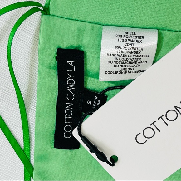 COTTON CANDY LA two toned wrap halter top Matcha green satin silk shiny small - Picture 5 of 9